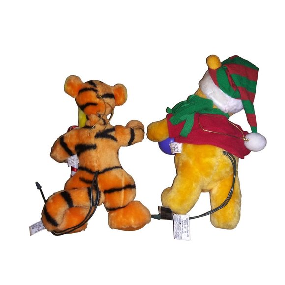 VTG Disney Winnie The Pooh and Tigger Santa's Best Plush Animated Ornament Lot - Picture 5 of 12